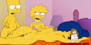 Cartoon Porn Simpsons porn Bart and Lisa have fun with mother Marge Porn Videos