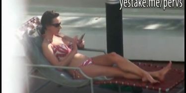 Hot Bitch Sunbathing Gets Talked Into Taking Her Bikini Off