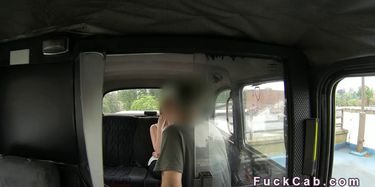Cab driver cums for busty redhead