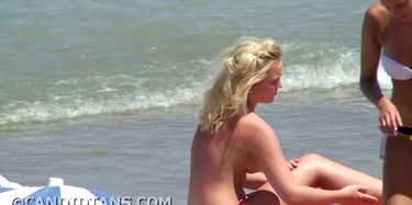 Topless Beach Girl With Firm Tits