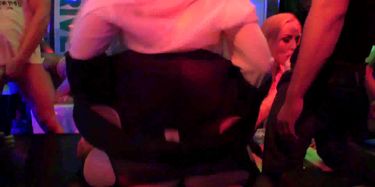 Sexy bitches gets fucked in public at sex party
