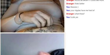 hot married chick plays with boobs on omegle