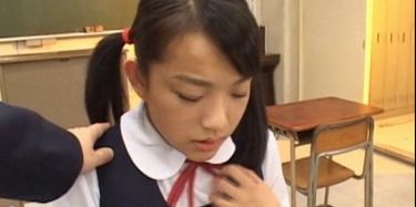 Japanese schoolgirl in pigtail finger fucked and nailed hard