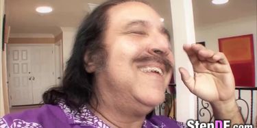 SunLustXXX Ron Jeremy checks under Cece Stone's skirt and NO PANTIES!